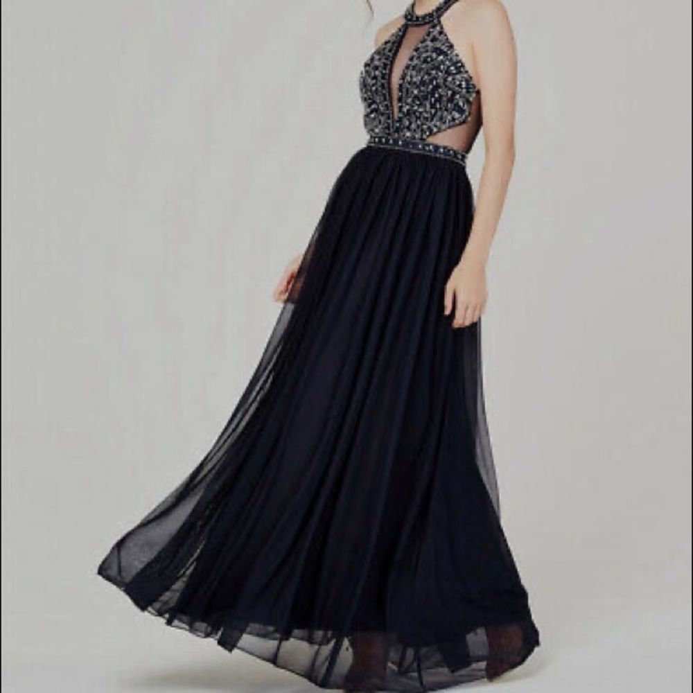 Navy blue sequin dress